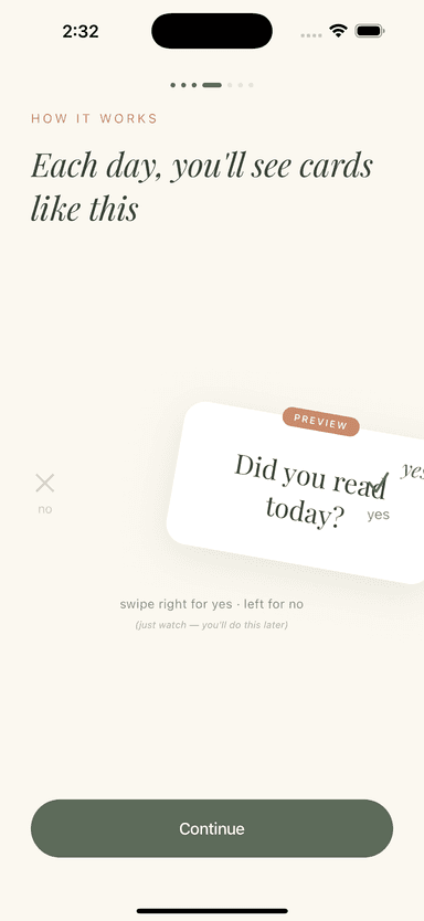 Swipe to track